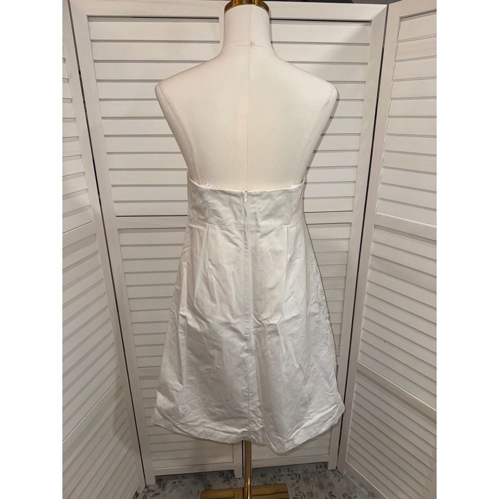 Lilly Pulitzer Dress Womens 10 White Strapless Scalloped Floral Eyelet Cutout - Picture 6 of 11